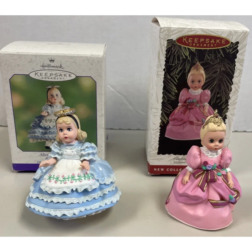Lot Of 6 Hallmark Keepsake Ornaments -Alice in Wonderland Angel Cinderella Queen